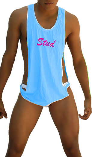 Icker Sea Stud Large Armhole Tank Top T Shirt Blue/Fuchsia CA-16-ST-50