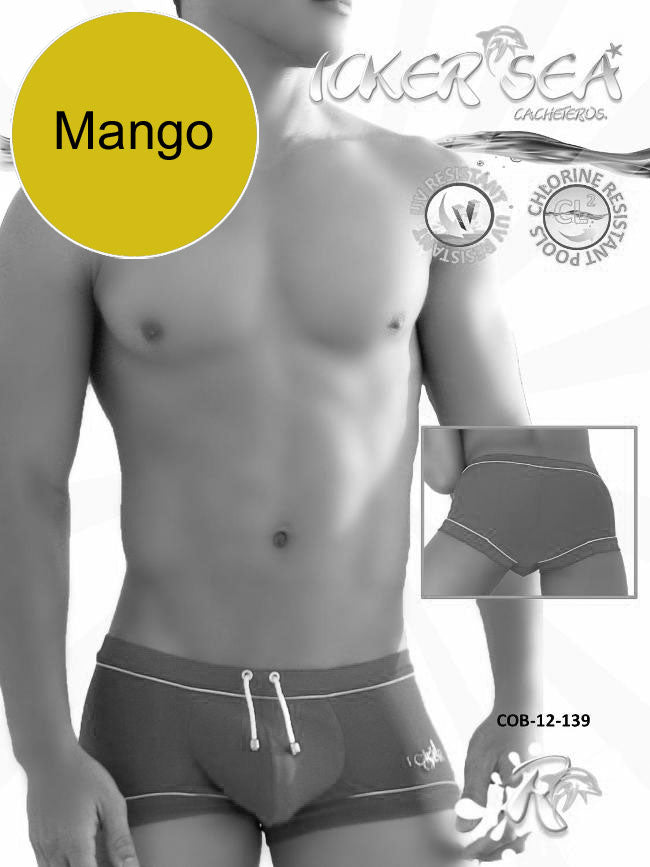 Icker Sea Tory Contrast Line Square Cut Trunk Swimwear Mango COB-12-139