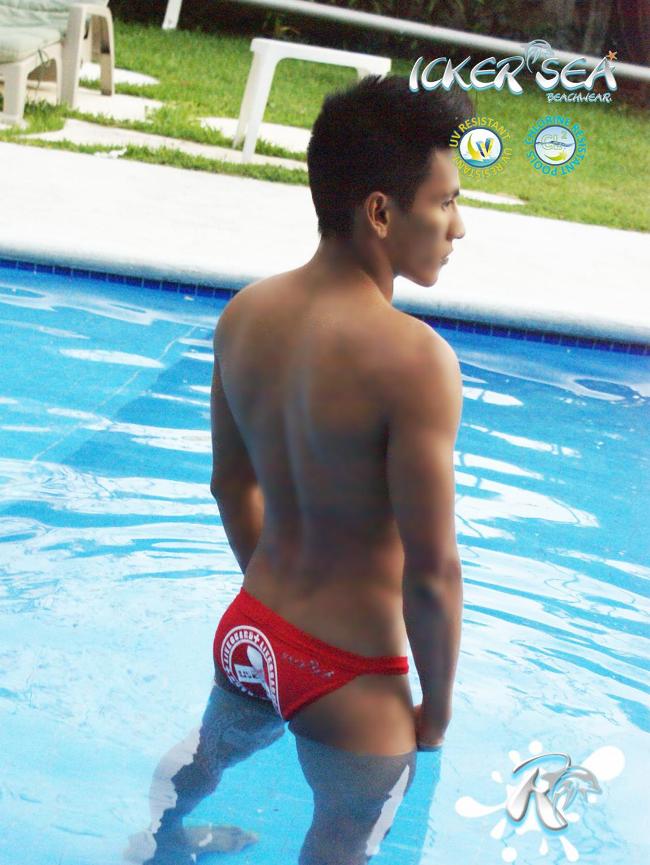 Icker Sea Lifeguard Micro Slip Bikini Swimwear Red COB-13-10