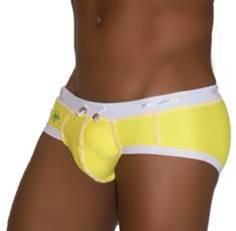 Icker Sea Cord Contrast Trim & Stitching Bikini Swimwear Mango/White COB-13-33