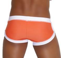 Icker Sea Curved Hemline U Shorts Square Cut Trunk Swimwear Orange COB-13-35
