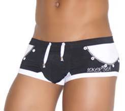 Icker Sea Eyelets Square Cut Trunk Swimwear Black COB-13-38