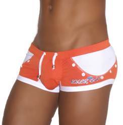 Icker Sea Eyelets Square Cut Trunk Swimwear Orange COB-13-42