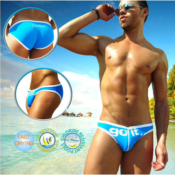 Icker Sea Zipper Front ACT Slip Bikini Swimwear Blue COB-14-GI02