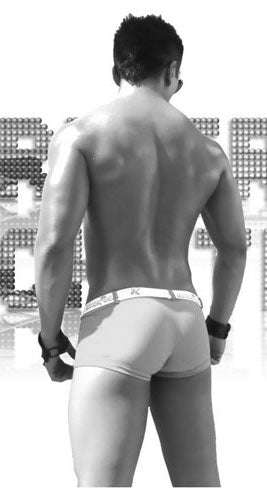 Icker Sea Sailor Belted Logo Square Cut Trunk Swimwear Pink/White COB-14-MC01