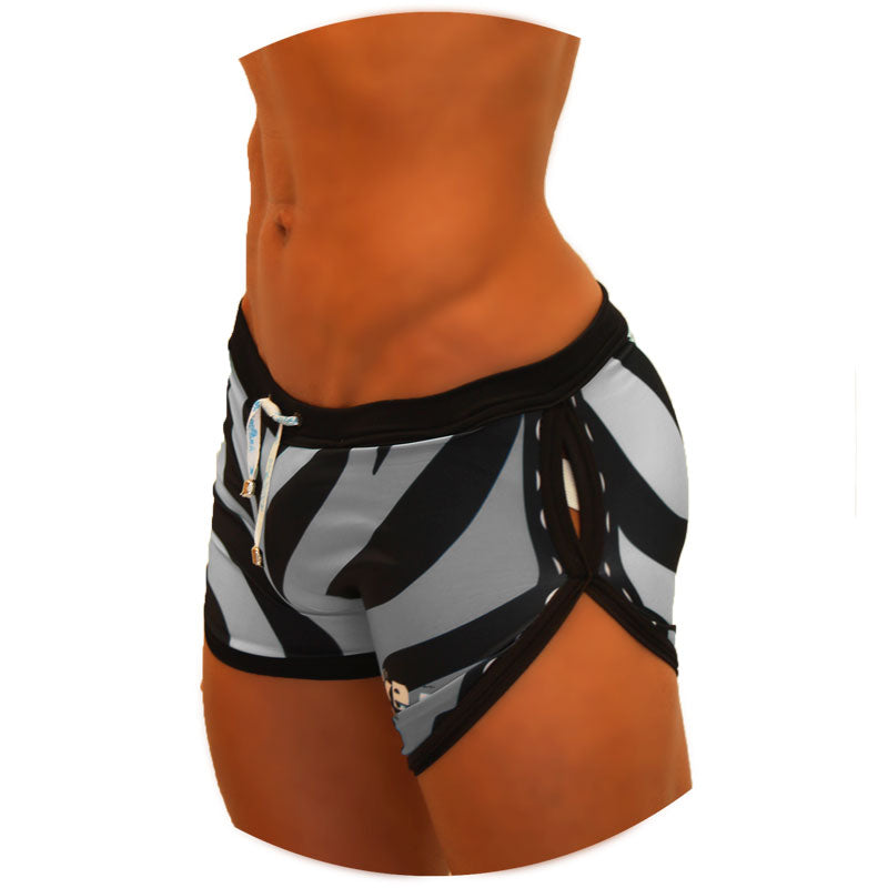 Bañador tipo short con tirantes y escote festoneado Icker Sea Zebra, color gris COB-19-05