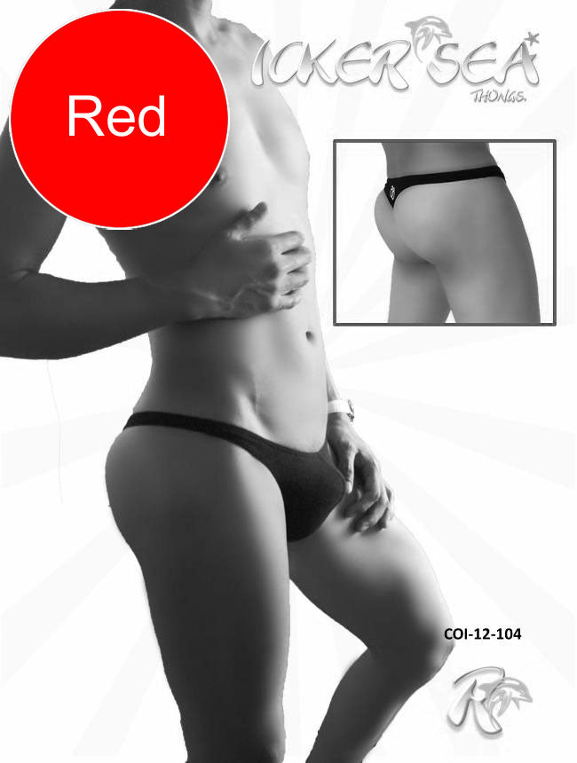 Icker Sea Solid Mini Thong Underwear Red COI-12-104