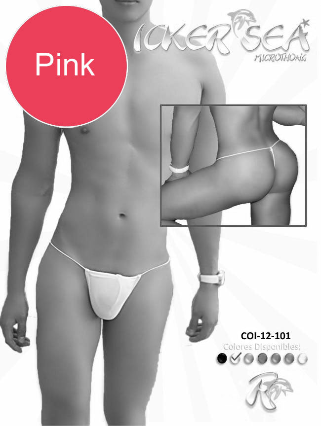 Icker Sea Solid Micro G String Underwear Pink COI-12-146