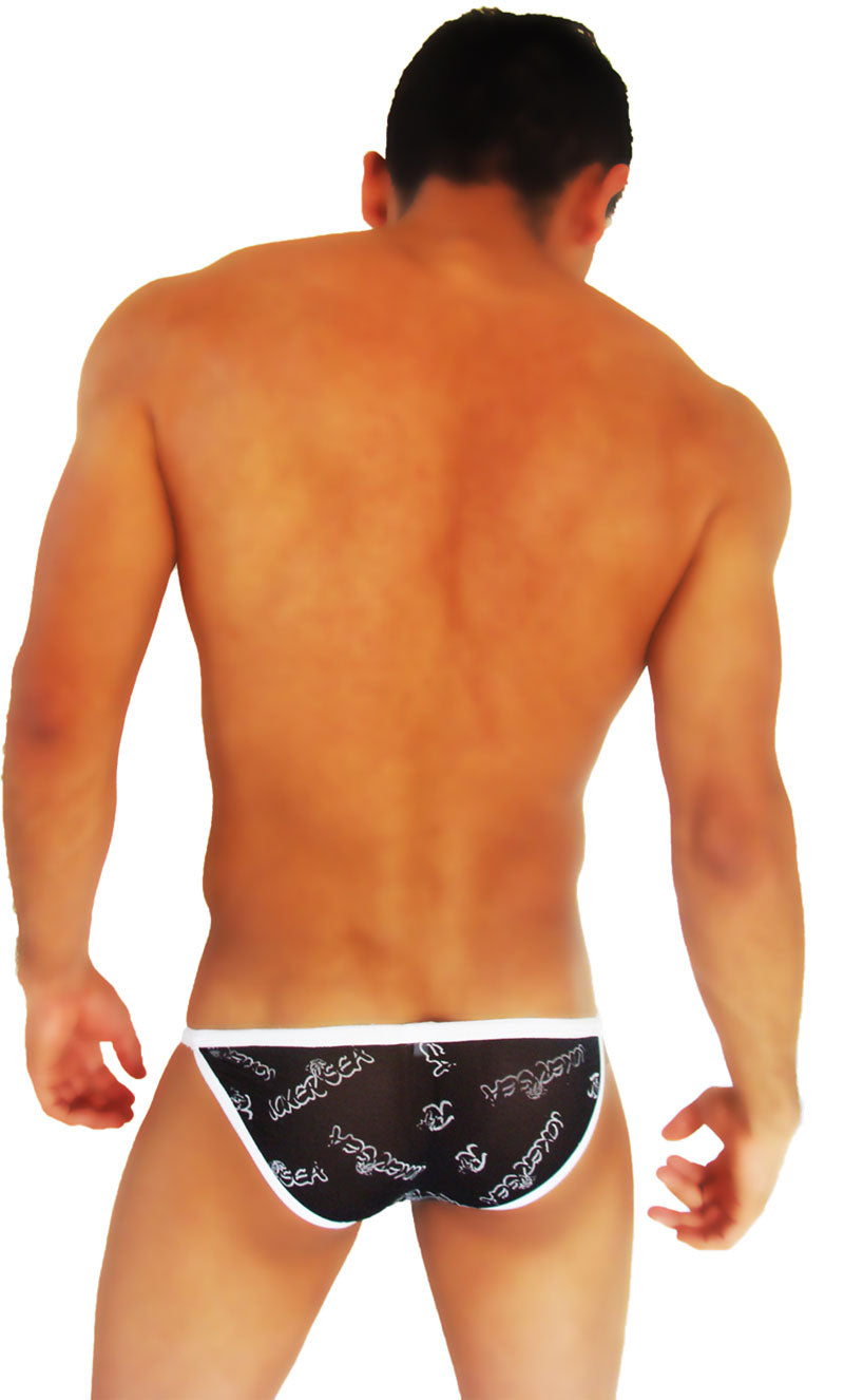 Icker Sea Logo Mesh Microslip Bikini Underwear Black/White COI-14-02