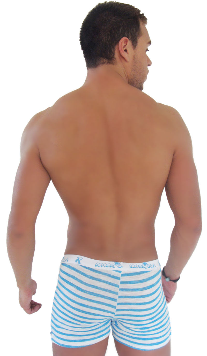 Icker Sea Sailor Stripe Side Slit Long Boxer Brief Underwear COI-14-17