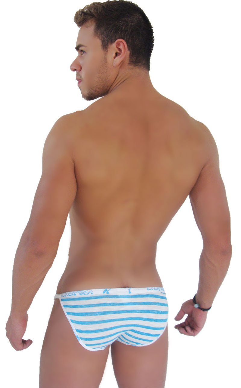 Icker Sea Sailor Stripe Logo Trim Clip Microslip Bikini Underwear COI-14-18