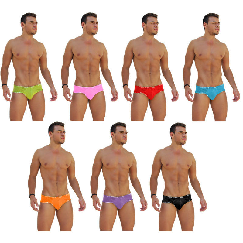 Icker Sea [Paquete de 7] Mini bikinis con ribete del logo, colores surtidos COI-14-COLORS-04-ALL