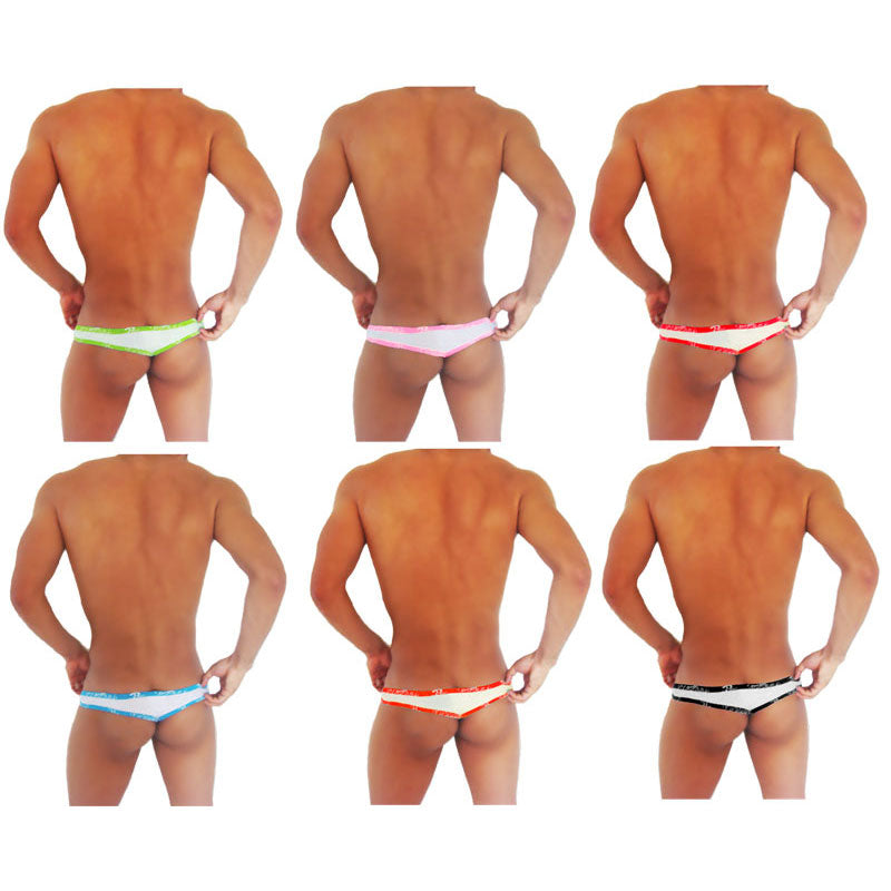 Icker Sea [Paquete de 6] Tanga brasileña con logo Fresh Dots, colores surtidos COI-14-FD-01-PACK