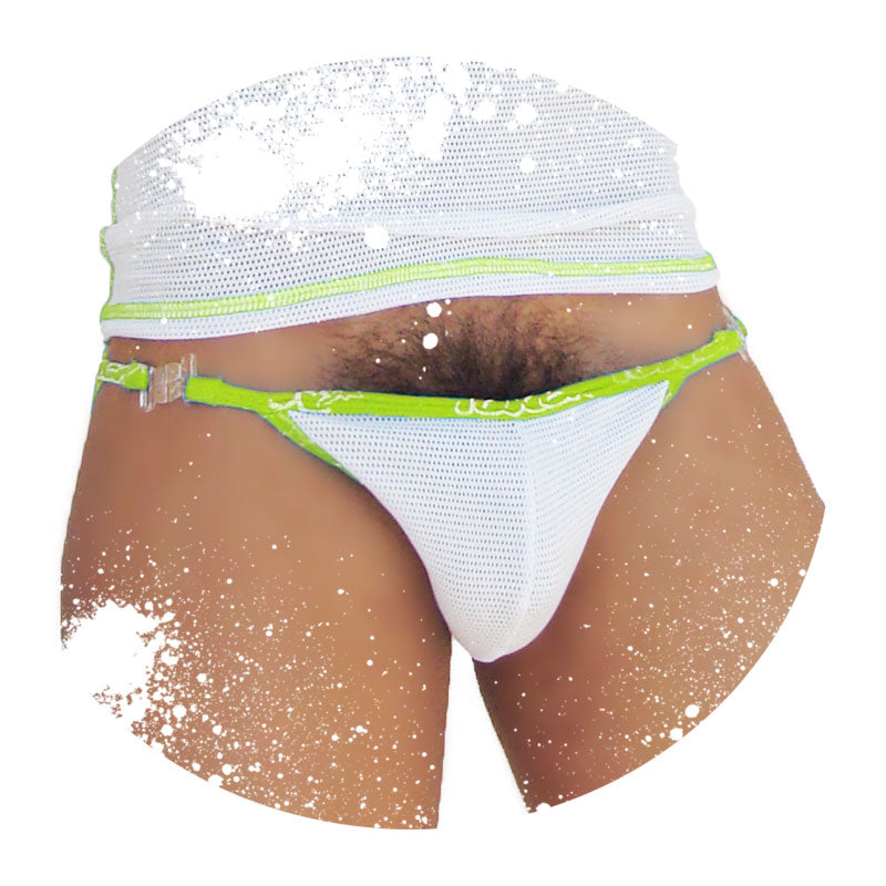 Icker Sea Fresh Dots Logo Trim Microslip Bikini Underwear Green COI-14-FD-03