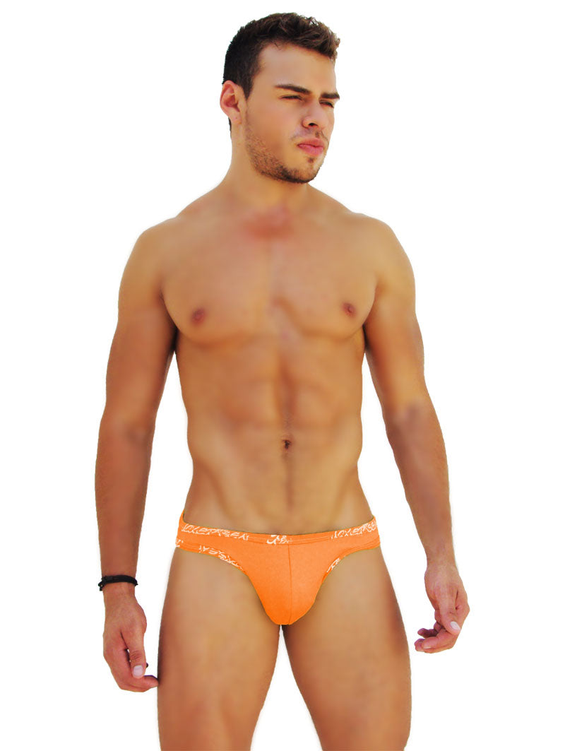 Braguita bikini naranja con ribete de logo Icker Sea Kiss My Ass COI-14-ORANGE-02