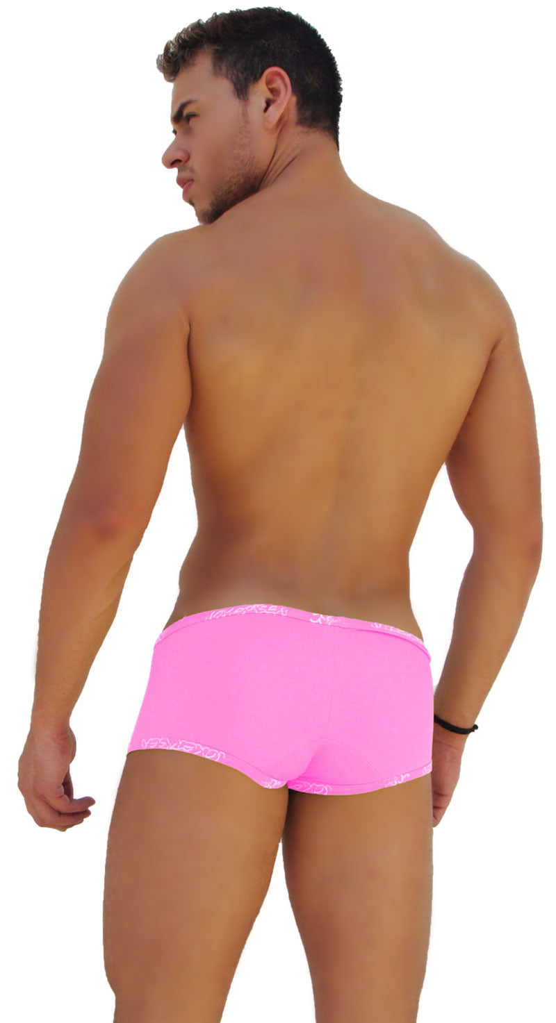 Icker Sea Logo Trim Low Boxer Brief Underwear Pink COI-14-PINK-05