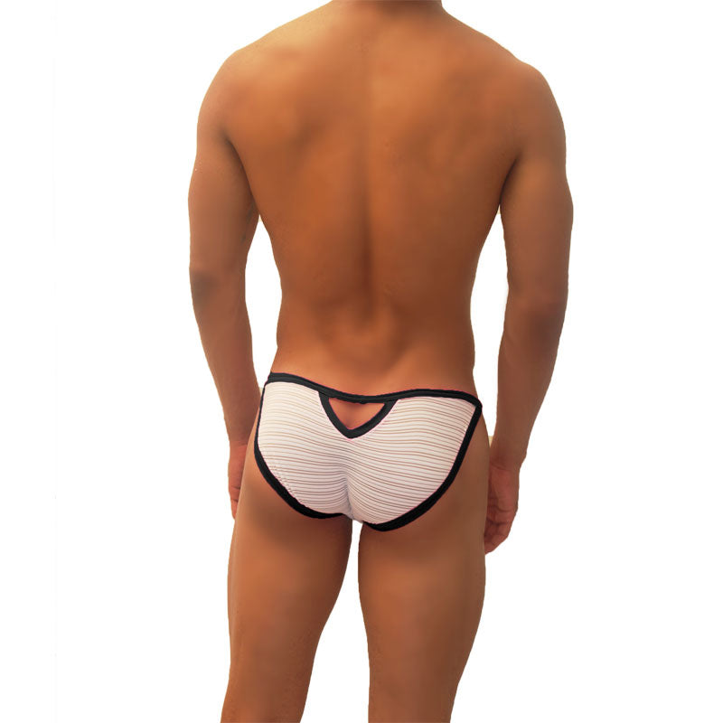 Icker Sea Superhero Stripe Cut Out Micro Slip Bikini Unterwäsche Schwarz COI-19-01