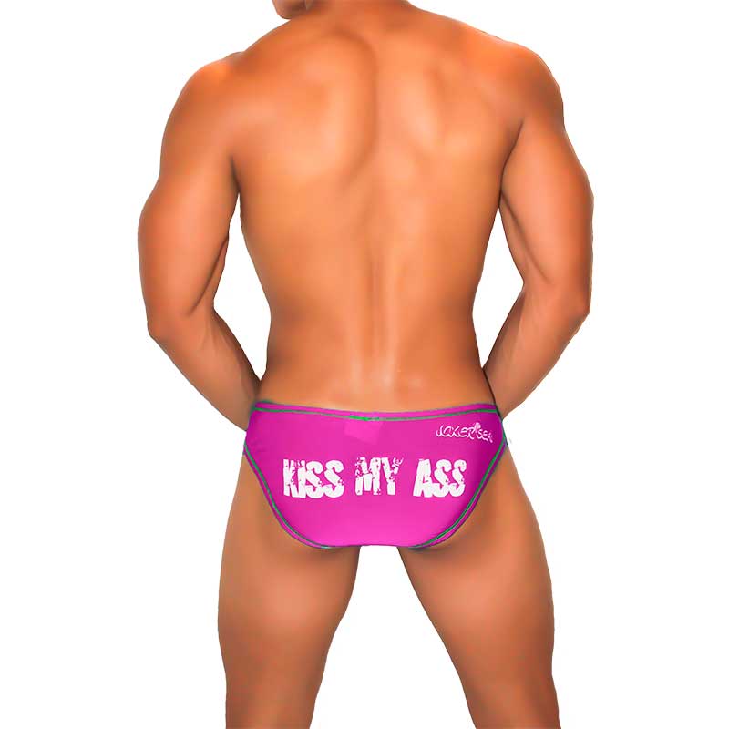 Braguita bikini con costuras en contraste Icker Sea Kiss My Ass, fucsia COI-22-02