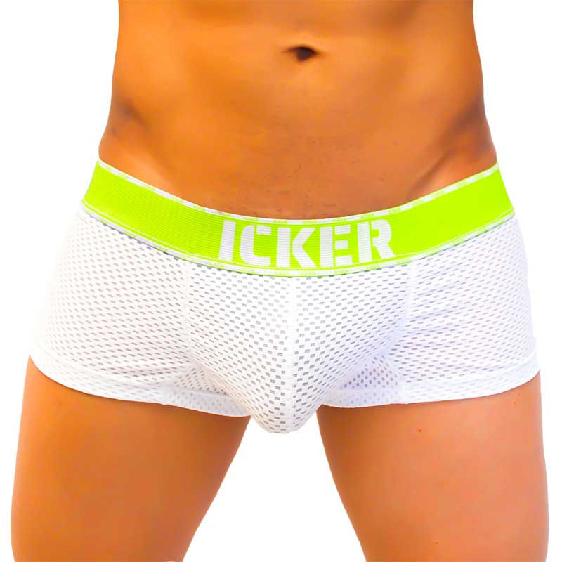 Icker Sea Mesh Contrast Boxer Brief Underwear Green COI-22-04
