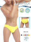 Bright yellow Icker Sea Contrast Line slip bikini swimwear with sleek form-fitting design and white side trim in mango color