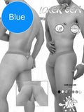Icker Sea contrast line thong swimwear in blue with a sleek minimalist design and subtle branding on the front
