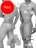 Icker Sea contrast line red thong swimwear in smooth stretchy fabric with minimalist design