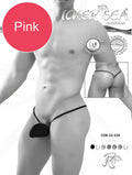 Black lace thong with pink accent from icker sea cup micro g string swimwear pink cob12 133 shown from back side