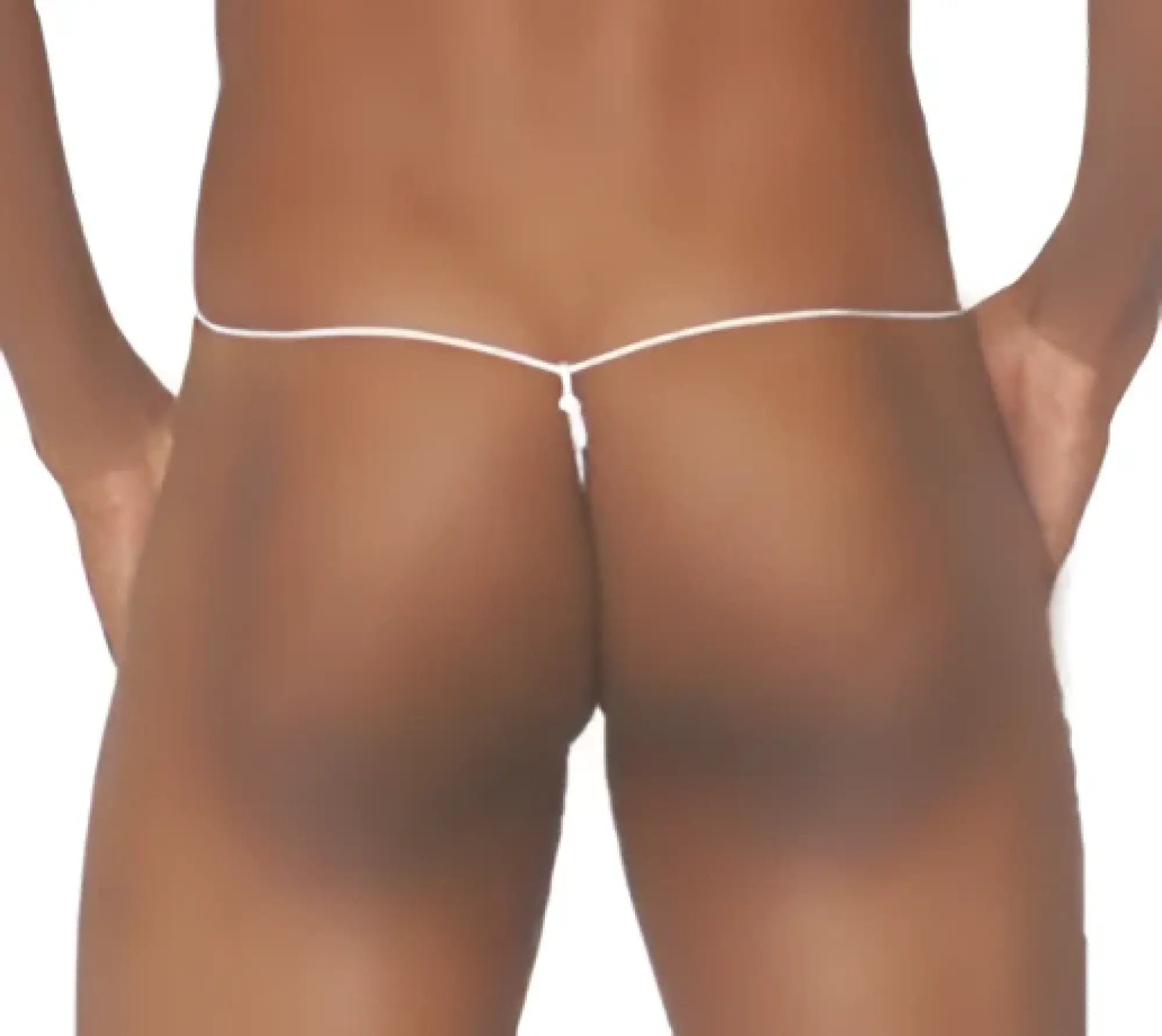 White thong underwear with thin delicate design from icker sea in pink and white micro g string style