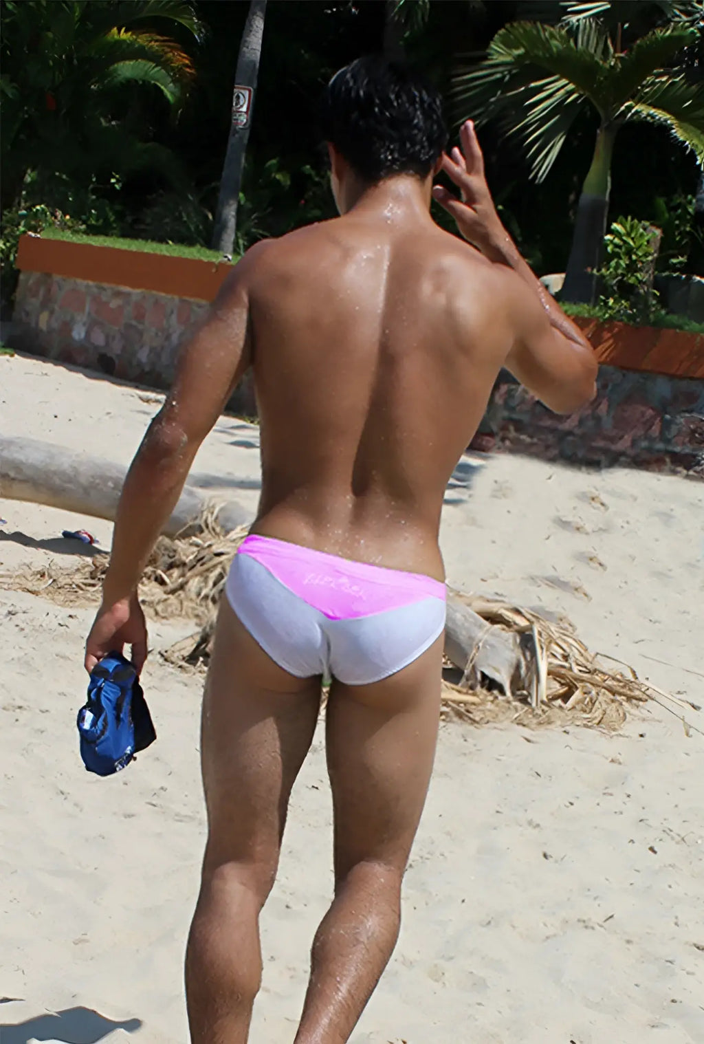 Icker sea duotone bikini swimwear pink COB-15-22 swim trunks with pink and white sleek modern design