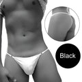 Black thong underwear with thin adjustable straps and seamless design from icker sea free access mini suspensor ring pouch line
