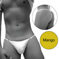 White thong with thin adjustable straps and minimalist design from icker sea free access mini suspensor ring pouch underwear mango coi-20-02