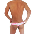 Icker sea fresh dots logo trim Brazilian thong underwear in white and pink with a thin contrasting trim