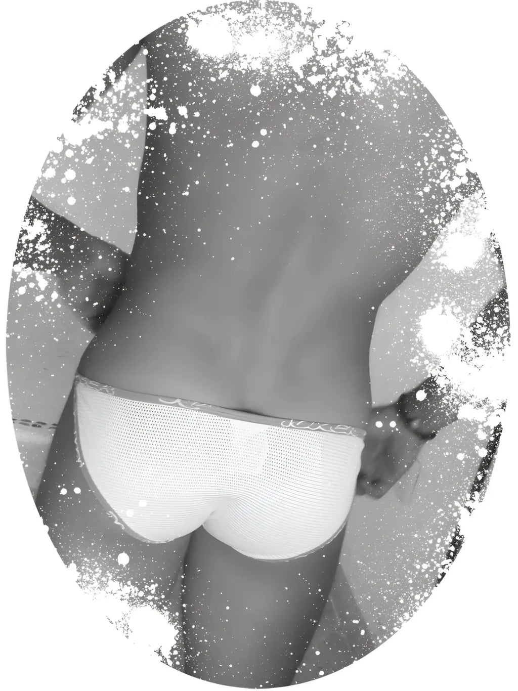 Icker Sea fresh dots logo trim microslip bikini underwear in white mesh with subtle elastic waistband purple COI-14-FD-03
