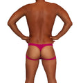 Icker sea jock thong underwear in bright fuchsia with matching leg strap made of smooth elastic fabric