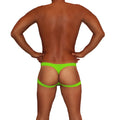 Bright neon green icker sea jock thong underwear with matching leg strap for bold comfortable support