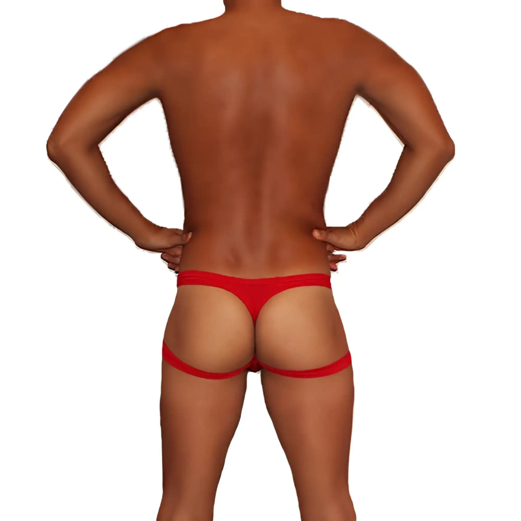 Red icker sea jock thong underwear with matching leg straps designed for comfortable support and style