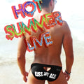 Black icker sea kiss my ass back cut out slip bikini swimwear featuring white text and small logo on the right side