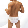 White briefs backside with silver kiss my ass text from icker sea kiss my ass bikini underwear white COI-22-08
