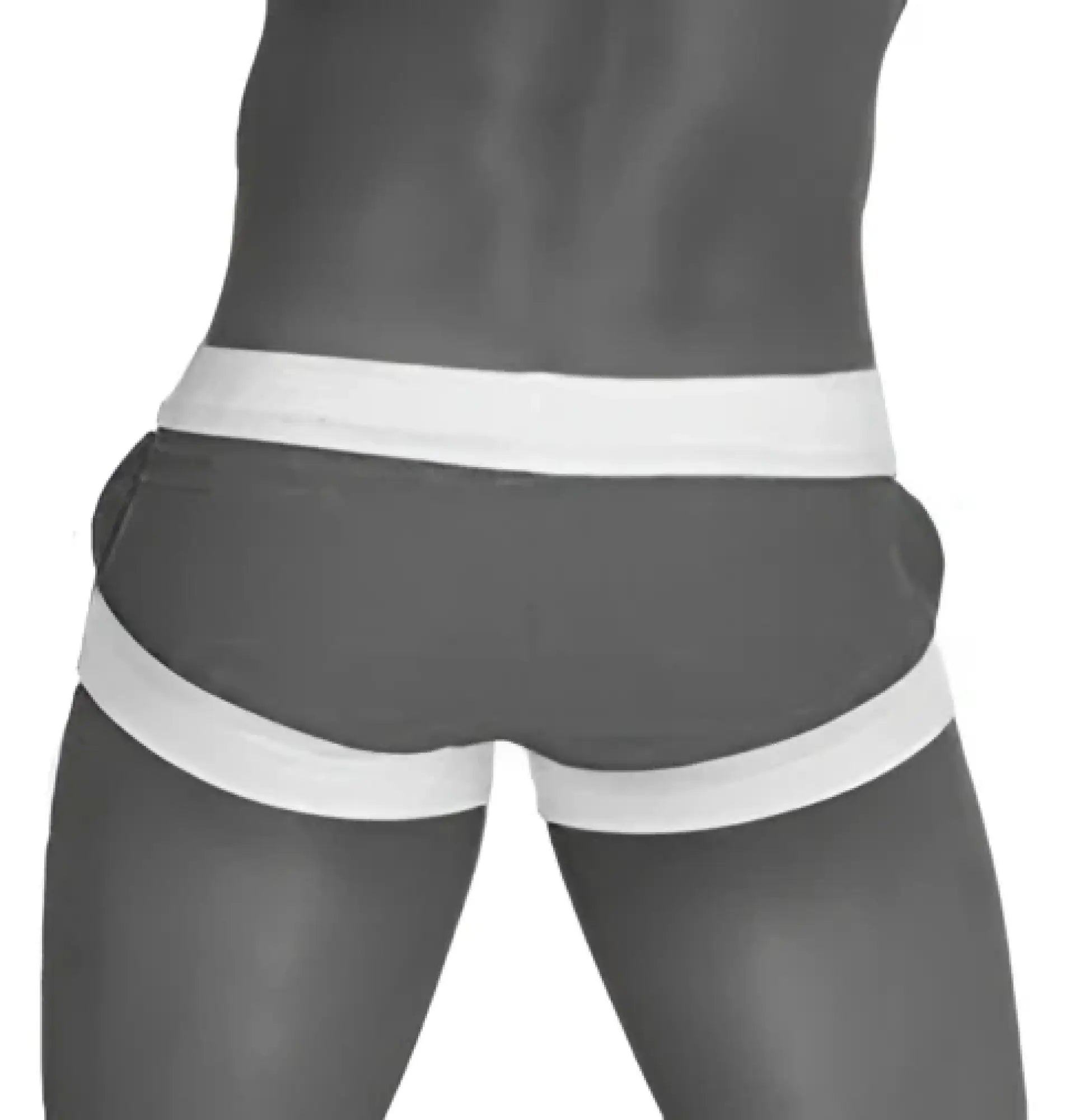 Black and white striped briefs with a snug fit in icker sea legs shoe lace pouch square cut trunk swimwear pink cob-13-45