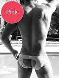 Pink icker sea lifeguard jock brief swimwear with cutout design and athletic fit for active use