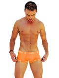 Orange icker sea logo trim boxer brief underwear with white r logo trim in comfortable fabric