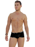 Black icker sea logo trim low boxer brief underwear with subtle textured pattern and white veepee branding