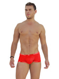 Icker sea red low boxer brief underwear with white logo trim made from soft breathable fabric