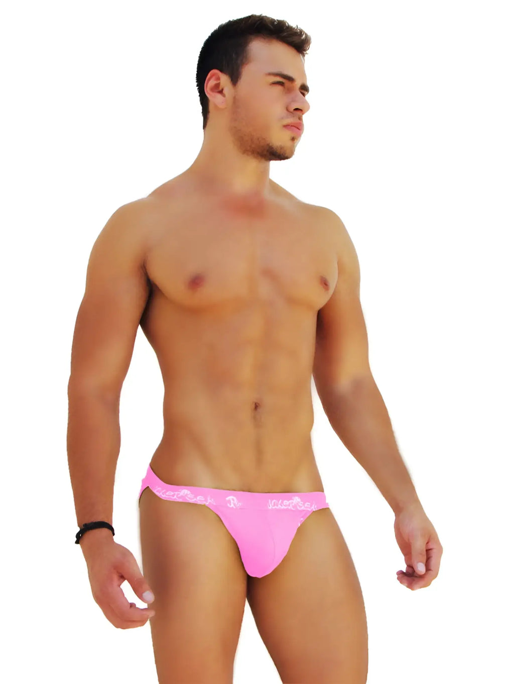 Icker sea logo trim microslip bikini underwear in bright pink with white logo trim along the waistband