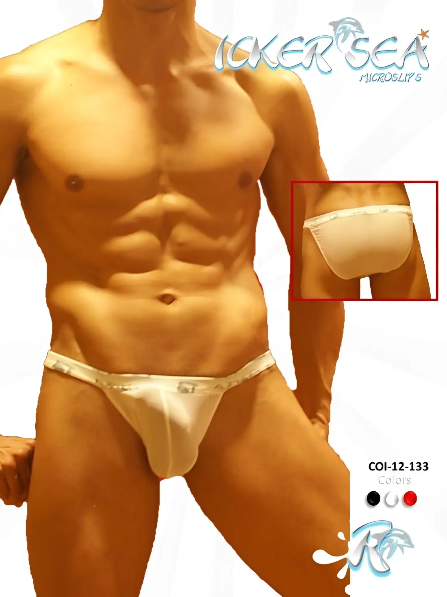 Icker Sea mesh white microslip bikini underwear with thin elastic waistband and subtle front branding