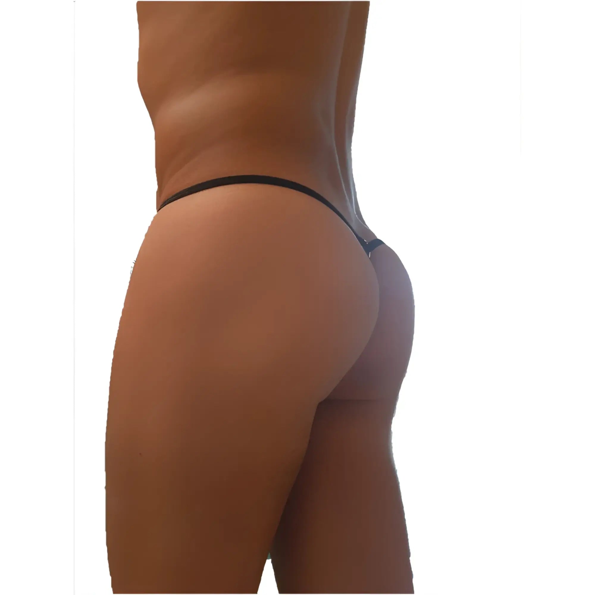Black thong underwear with thin smooth elastic waistband and minimalistic design from Icker Sea mini ring g string collection