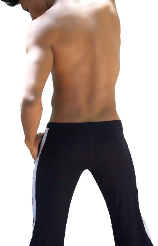 Icker Sea Air Fitness Side Stripe Runner Pants Black/White PN-12-130