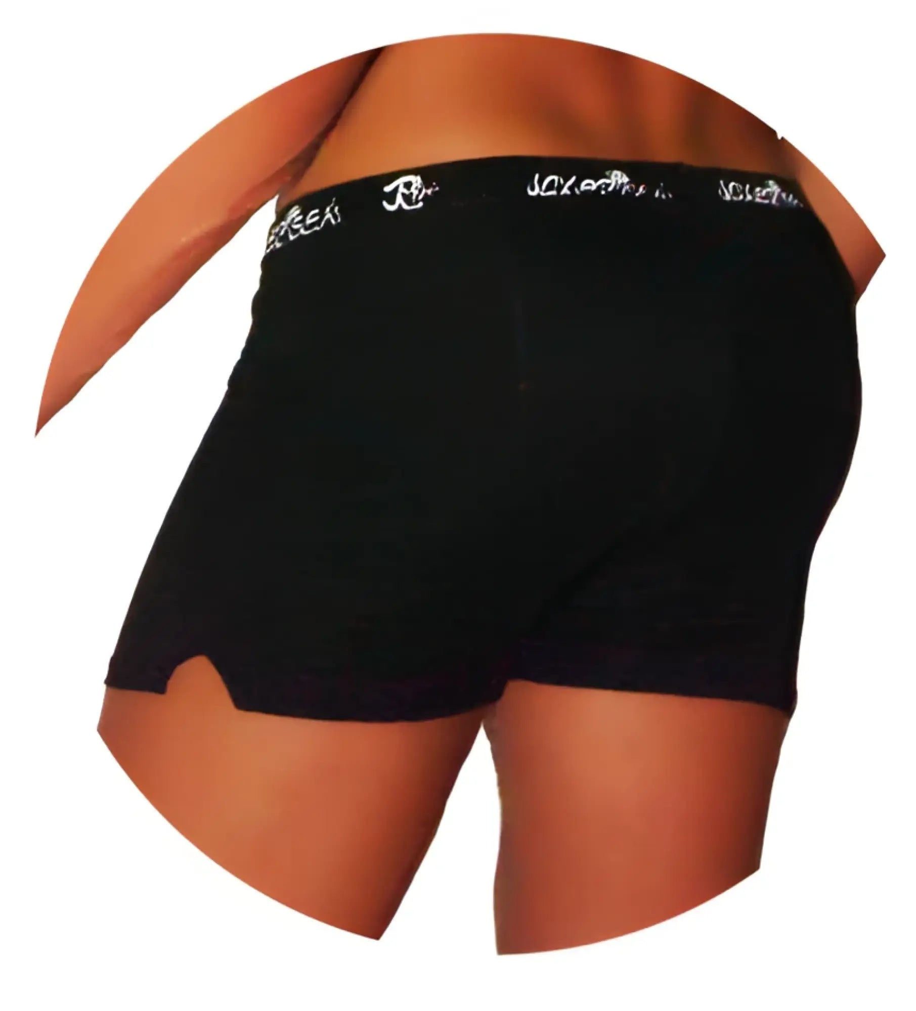 Icker sea runner side slit black boxer briefs for women with a white logo waistband and breathable fabric