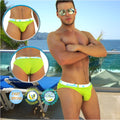Icker sea sailor belted logo slip bikini swimwear in bright neon green with white elastic waistband and blue black branding