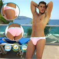 Pink icker sea sailor belted logo slip bikini swimwear briefs with white elastic k logo waistband for men